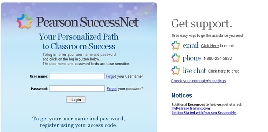 Pearson Success Net My Account